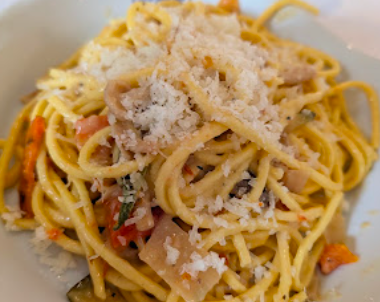 La Famiglia signature dishes Spaghetti Chitarra Alla Gricia
Cappelletti Cacio E Pepe Fatti In Casa
Fegato Alla Veneziana